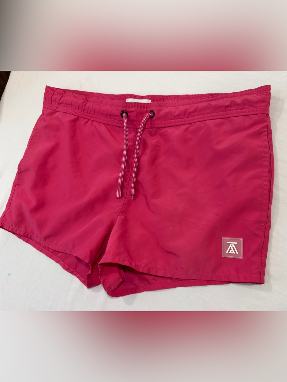 Topman Hot Pink Swim Trunks Shorts Size Small Drawstring Beach Swimwear